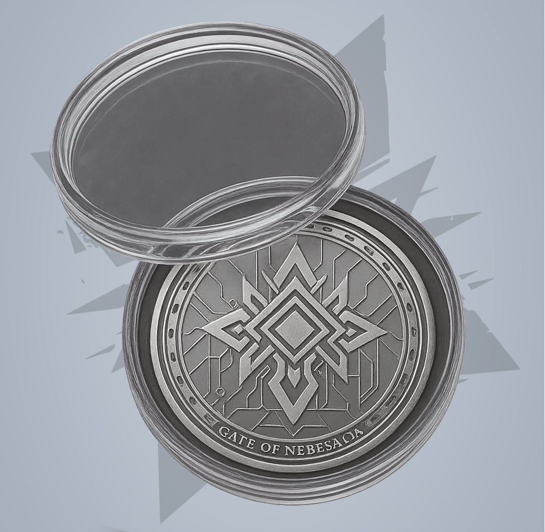 Metal Coin + Holder in plastic